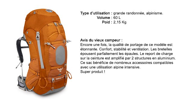 Sac de rando Aether 60 de Osprey Sac de rando Aether 60 de Osprey